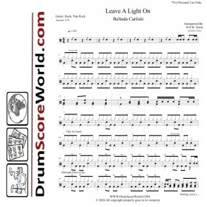 Belinda Carlisle - Leave A Light On | Drum Sheet